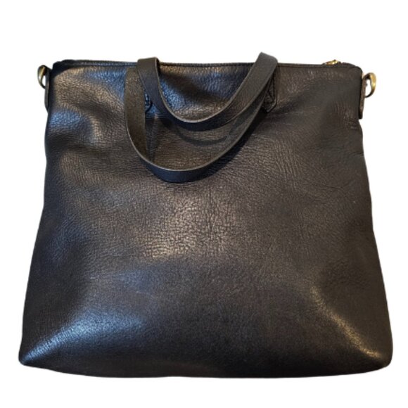 Madewell small Transport tote Black pebbled Leather & brass hardware Minimalist - Picture 4 of 7